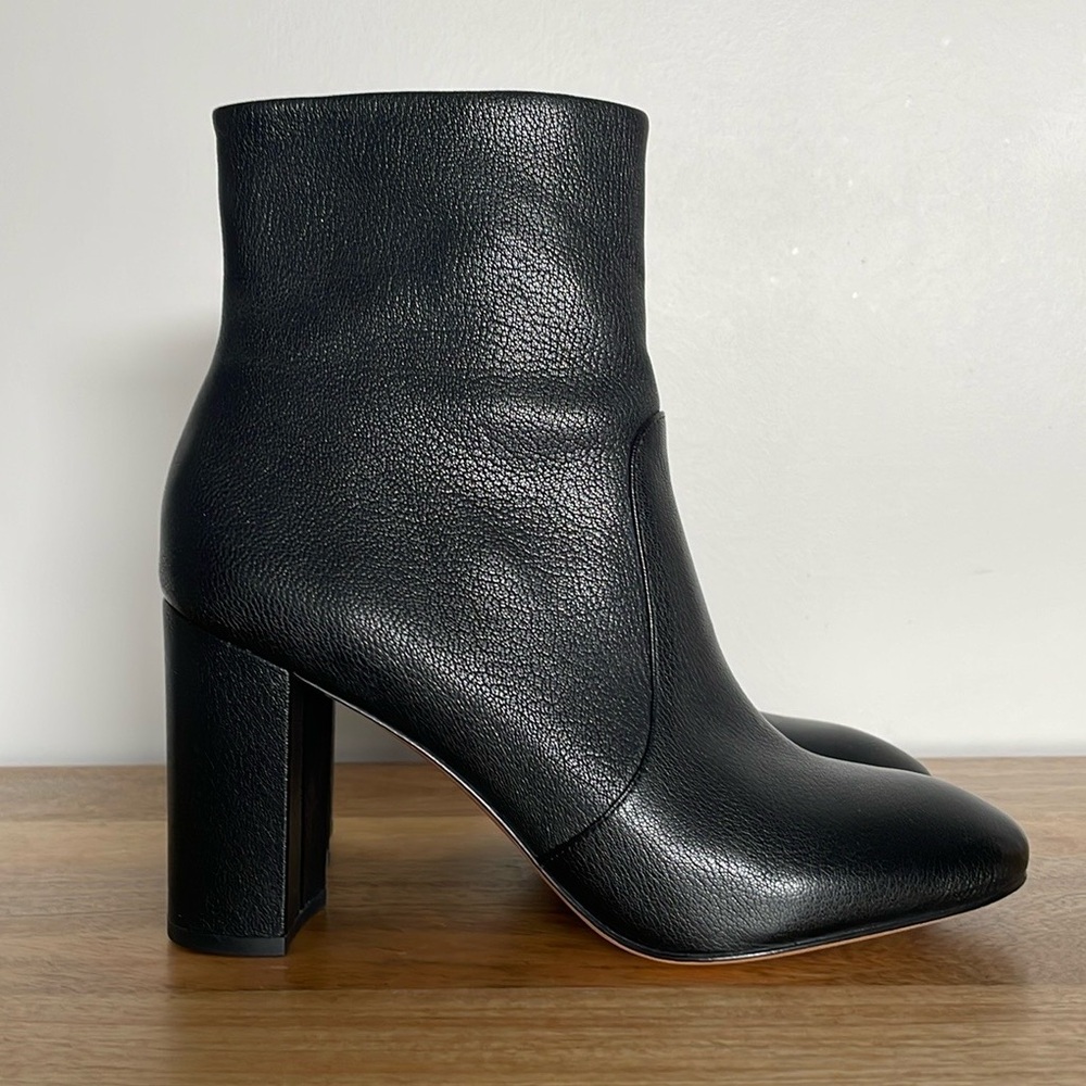 Vince Brannen leather high heel ankle boots black 38.5/8.5 (fits 39/9) Worn once